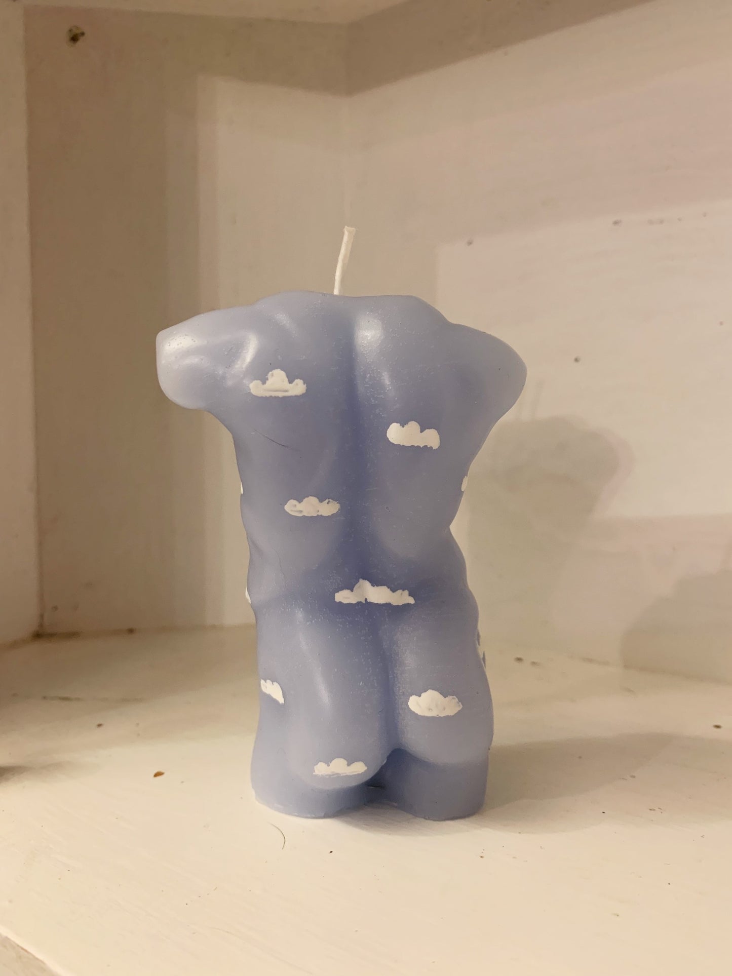 Blue Male Body Painted Candle