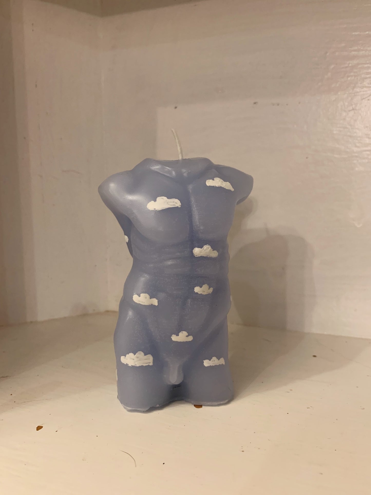 Blue Male Body Painted Candle
