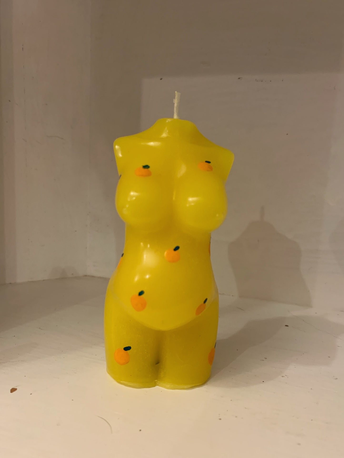 Yellow Pregnant Lady Body Candle