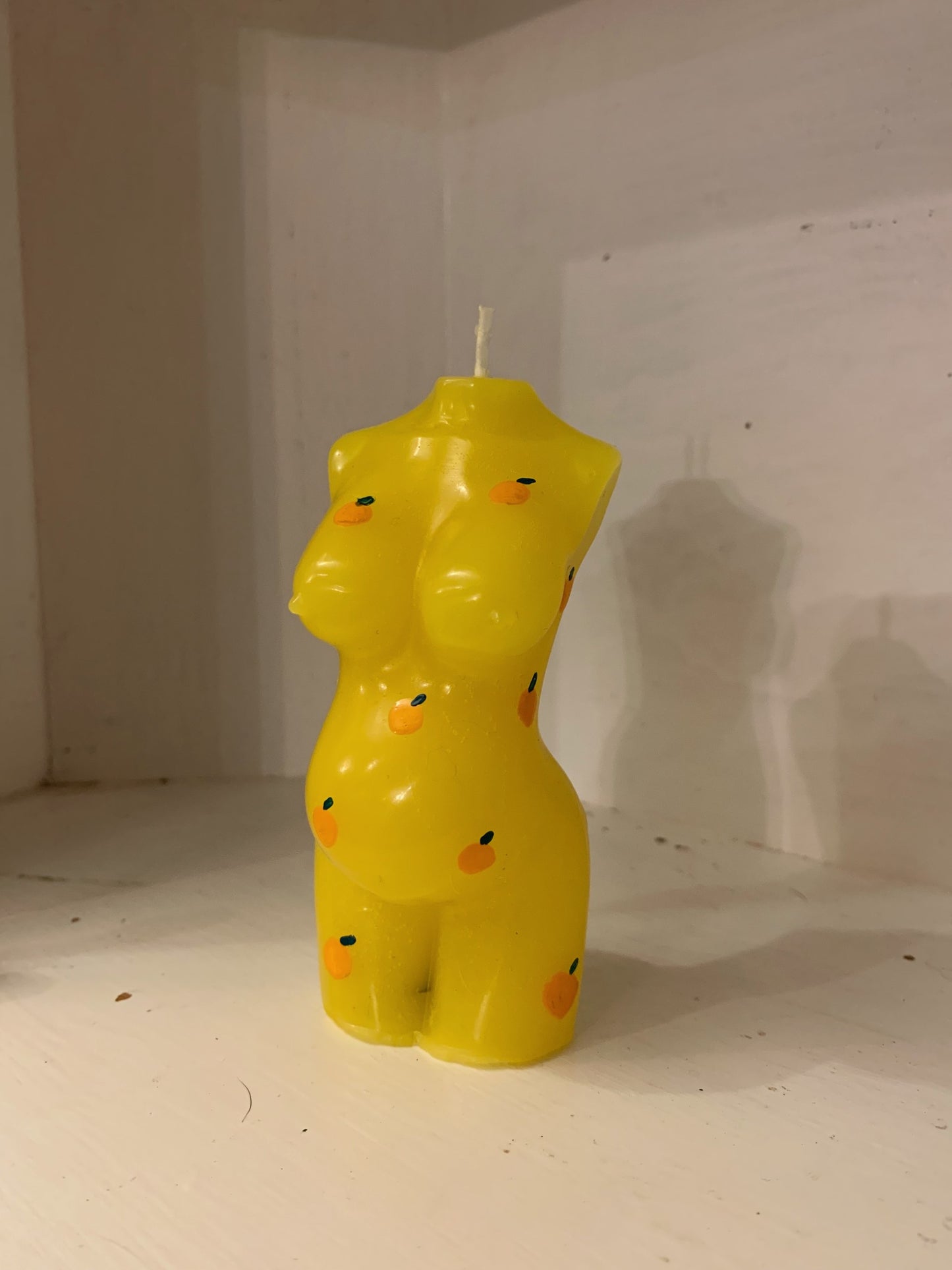 Yellow Pregnant Lady Body Candle